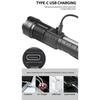Strong Light Flashlight with Fast Typ-c Charging for Outdoor Lighting, Clear Laser Flashlight with Cob Warning Side Work Light
