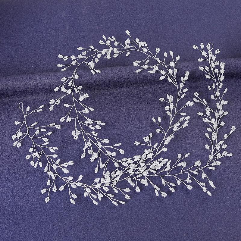 Silver Color Crystal Hairband For Women Prom Pearl Rhinestone Headband Bridal Wedding Hair Accessories Jewelry Hairband Tiaras