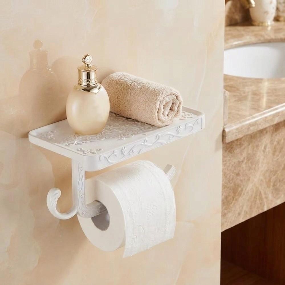 Antique Carved Tissue Roll Rack Vintage Paper Dispenser Bathroom Accessory Storage Rack  Toilet