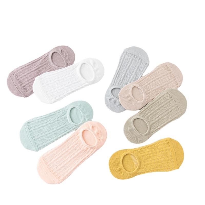 Ladies Spring and Summer Thin Simple Mesh Pure Color Breathable Shallow Mouth Invisible Socks