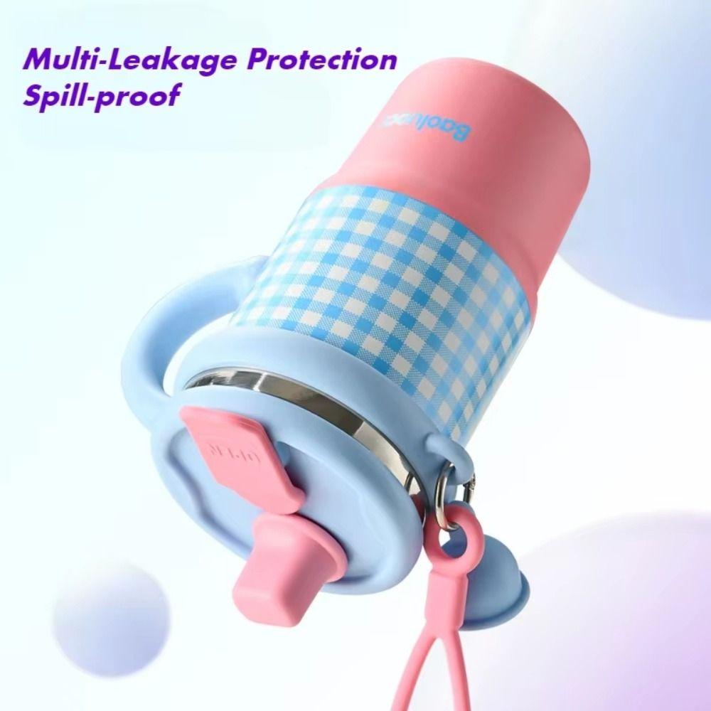 Kreativ Termosmugg 600 ml Kaffemugg med Handtag Mode Drickmugg med Sugrör Kontor