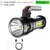 7LED+COB Portable Flashlight Cob Side Light Lightweight Outdoor Lighting USB Rechargeable Camping Torch Searchlight For Camping