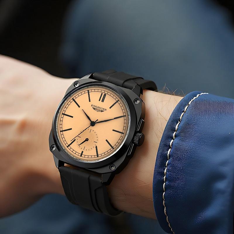 Simple Men Leather Watch Sport Quartz Movement Wristwatch
