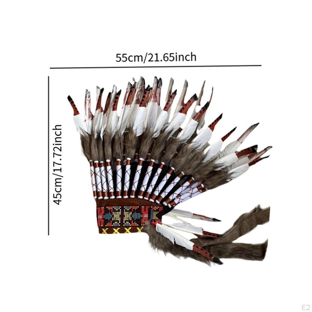 Artificial Feather Headdress Decorative Indian Style Headwear for Carnival Party