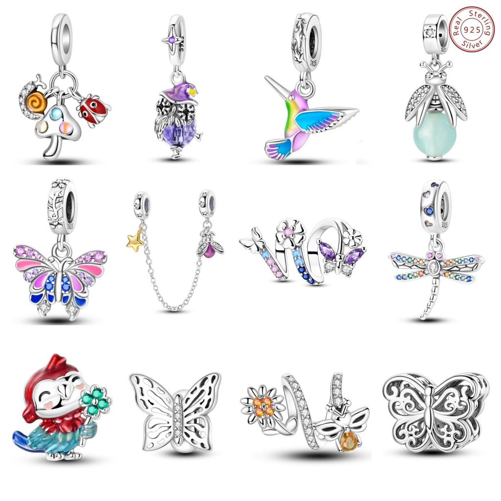 Charm Insect Butterfly Dragonfly Firefly Owl Bead Charm DIY Jewelry Accessories Bracelet