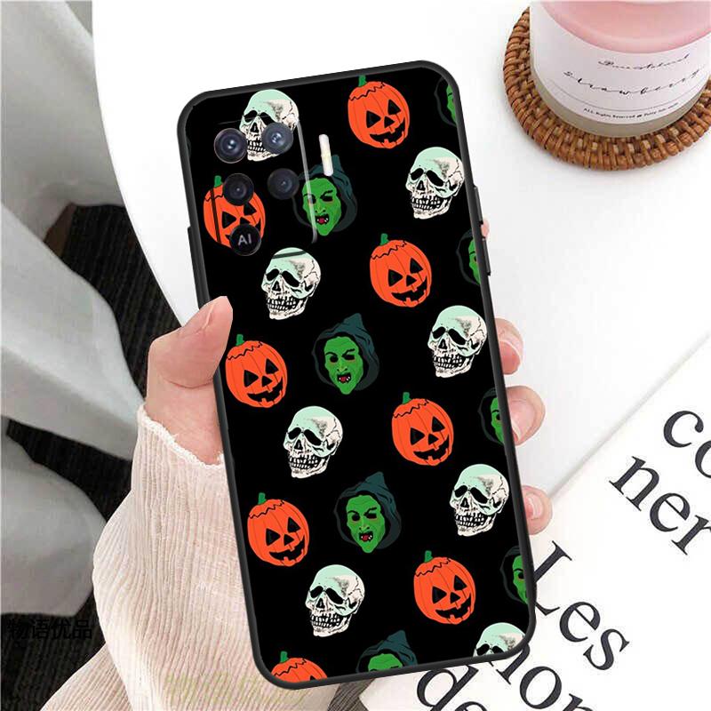 Halloween Pumpkin Horror Case For OPPO A74 A94 A54 A15 A3S A5S A1K A52 A72 A83 A91 A93 A53S A5 A9 A31 A53 Cover