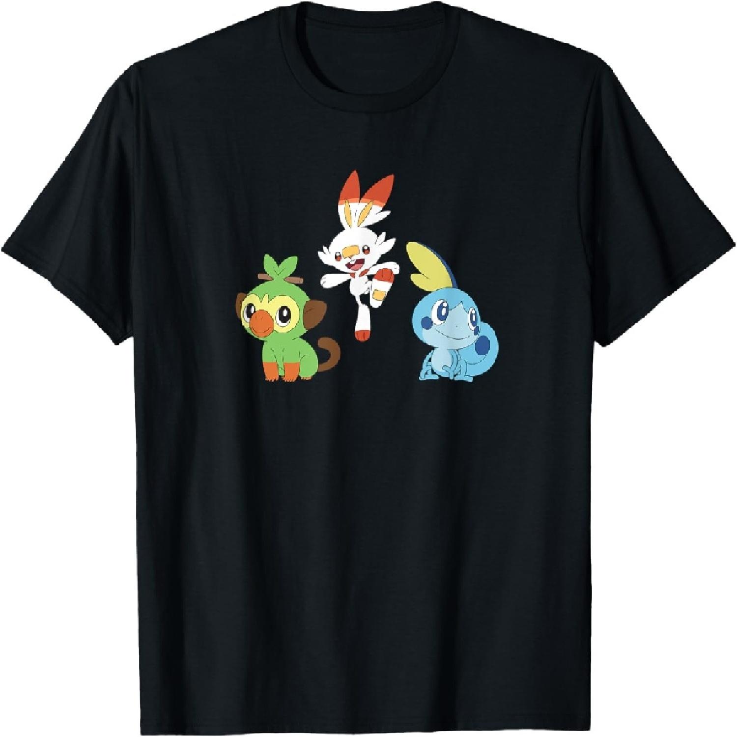 Pokemon Scorbunny Sobble Grookey T-Shirt S