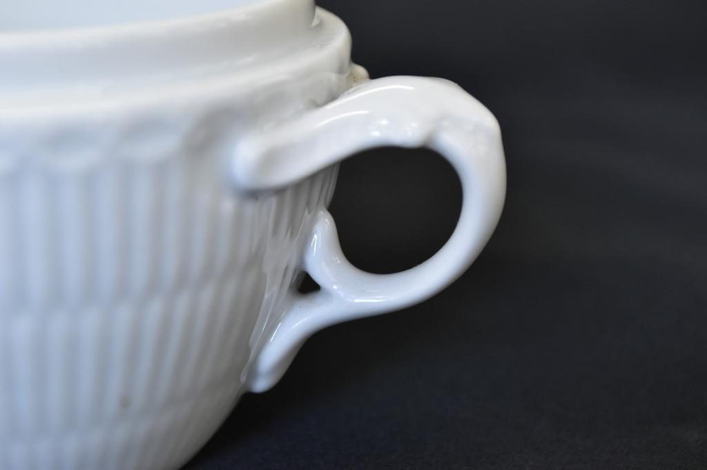ROYAL COPENHAGEN White Fluted Half-Lace Sugar Pot Denmark Vintage Rare
