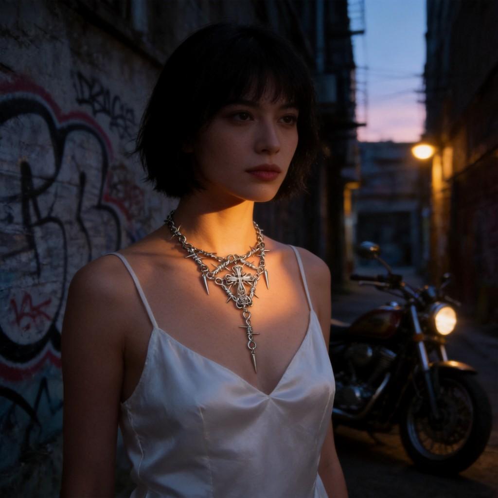 Minimalist Geometric Cross Pendant Necklace For Women With Alloy Chain Summer