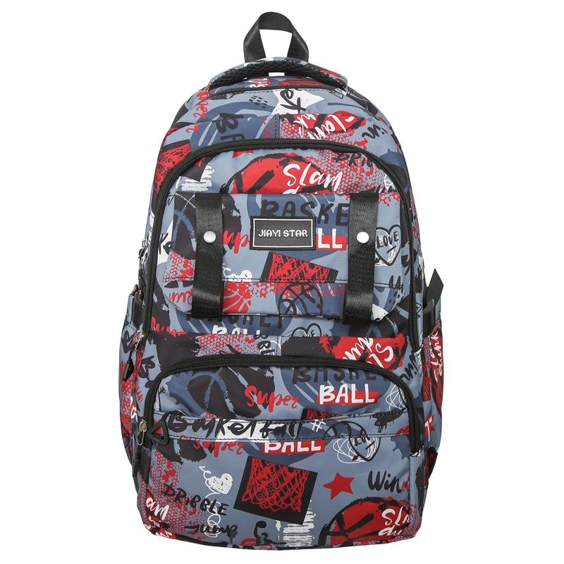 

Рюкзак большой емкости с принтом граффити, мужской рюкзак, легкий школьный рюкзак для студентов, женский дорожный рюкзак красный