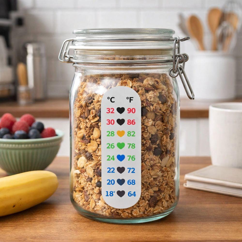 Instant-Read Fermentation Jar Thermometer Patch Heart Change Color Thermometer  Coffee Cup