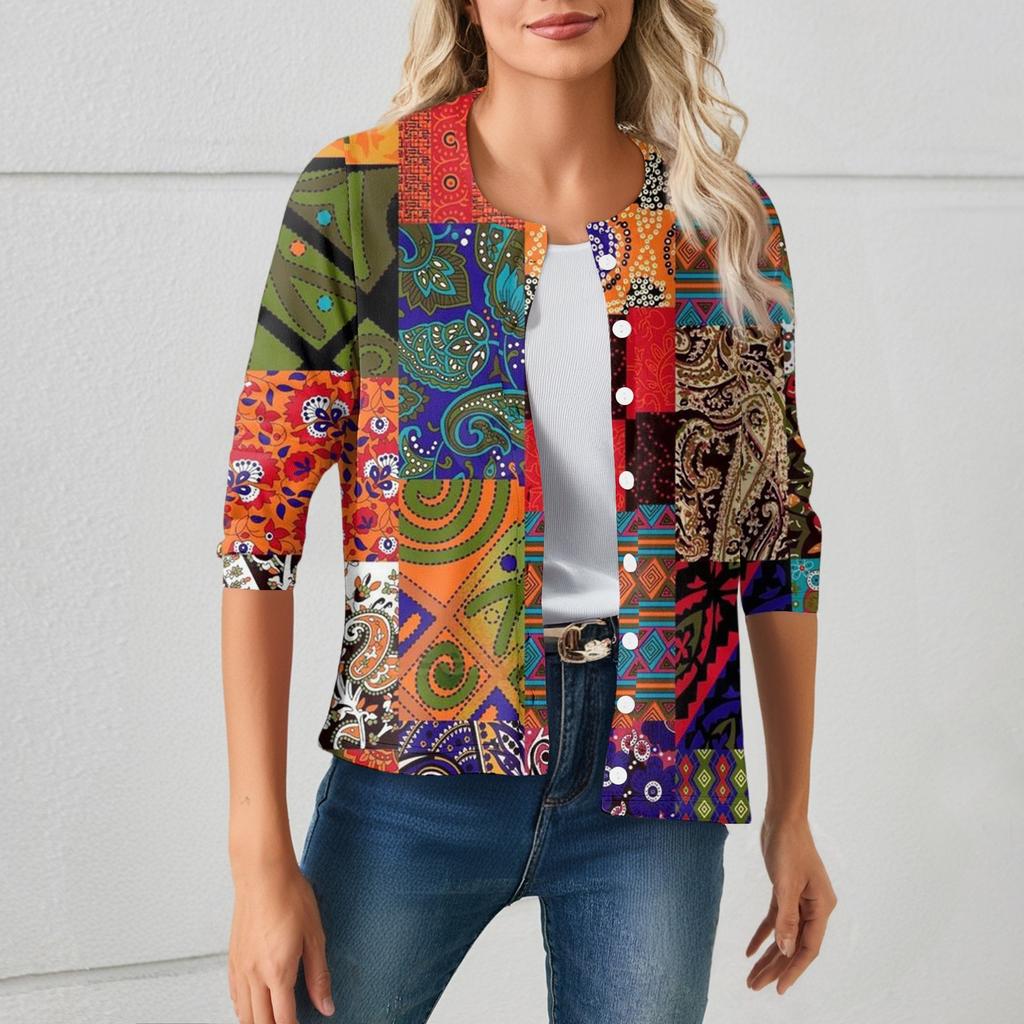 Women's Fashionable, Casual, Comfortable Floral Cardigan Jacket