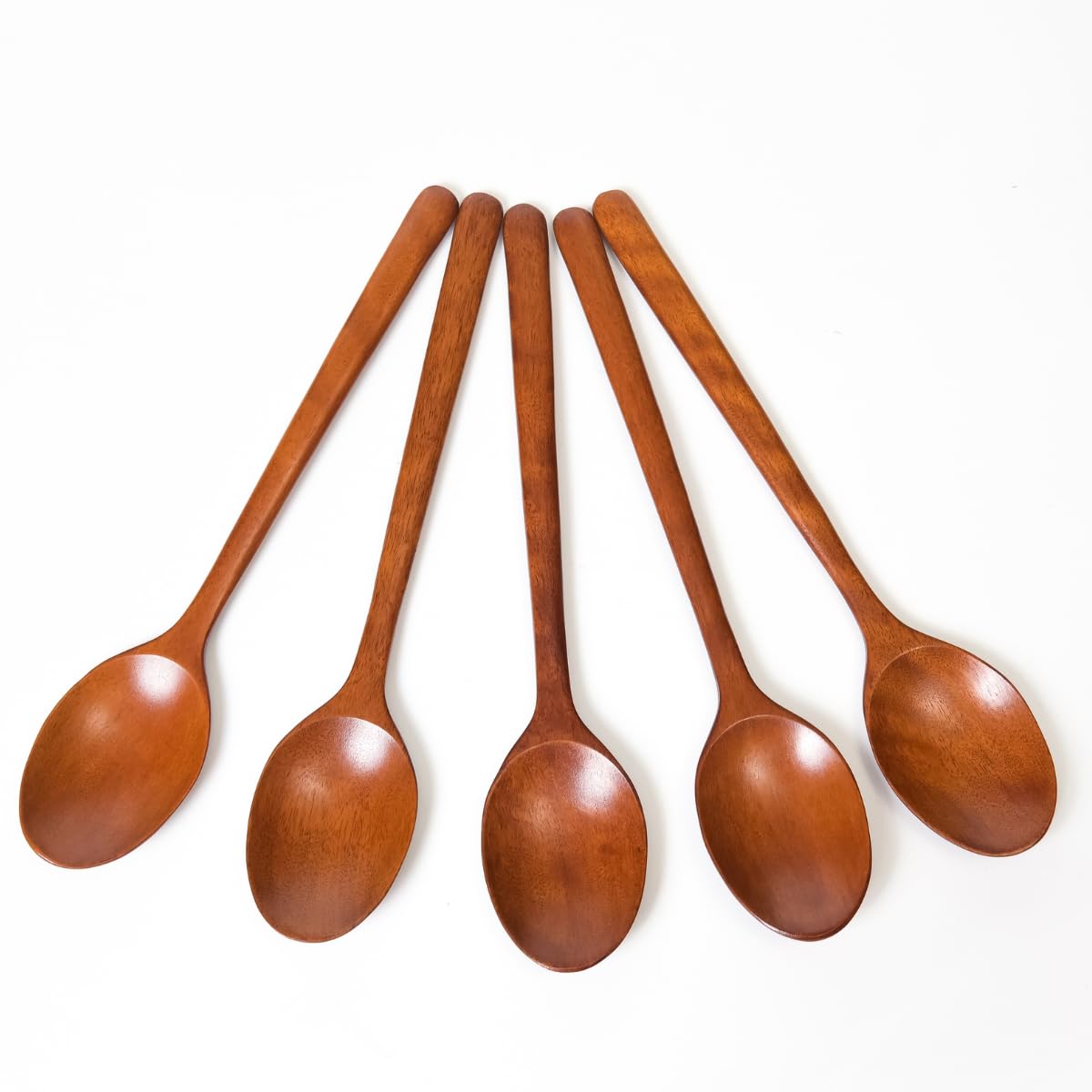 

Tokunari Wooden Lacquered Soup Spoons, Lightweight, 20.5cm, Rounded, Set of 5, TAA-502 [Food Sanitation Law Compliant]