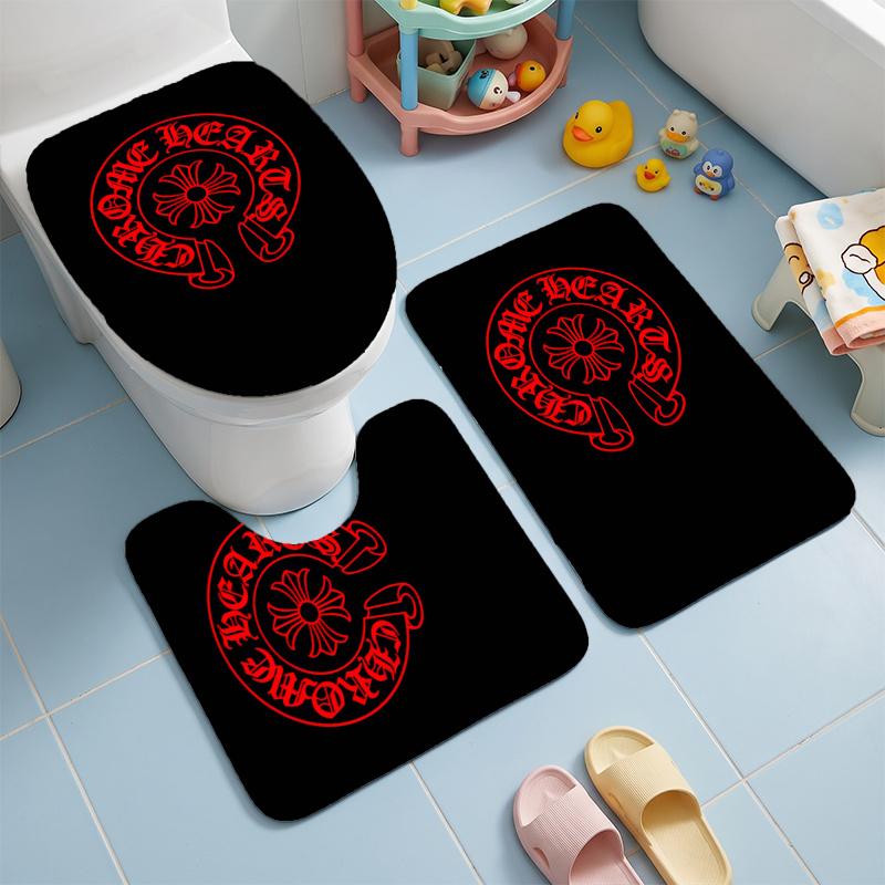 Fashion Brands (1) Flannel Toilet 3 Piece Set Soft Bathroom Toilet Seat Cover Non-Slip Bath Rug Home Bathroom Decor