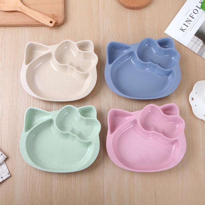 Sanrio Hello Kitty Kid Dinner Plate Divided Table Plate Dinner Plate Separated Household Adult Children Anti-Fall Plastic Plates