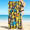 1Pc Simpsons Family Beach Towel, Quick Dry, Multi-Use for Beach Pool Gym Yoga Home Travel, Christmas, Halloween, Xmas Gift S83