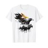 Eagle Animal Pattern T Shirt White S Vintage Washed Top For Everyday Wear Unisex Casual Slightly Breathable Stretched Graphic