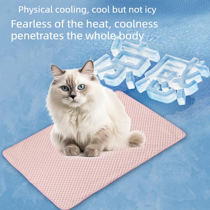 Pet Cooling Mat Summer Cool Dog Bed Breathable Ice Silk Cat Pad Gel Cushion for Dogs and Cats Hot Weather Relief