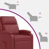 Massage Recliner Chair Wine Red Artificial Leather