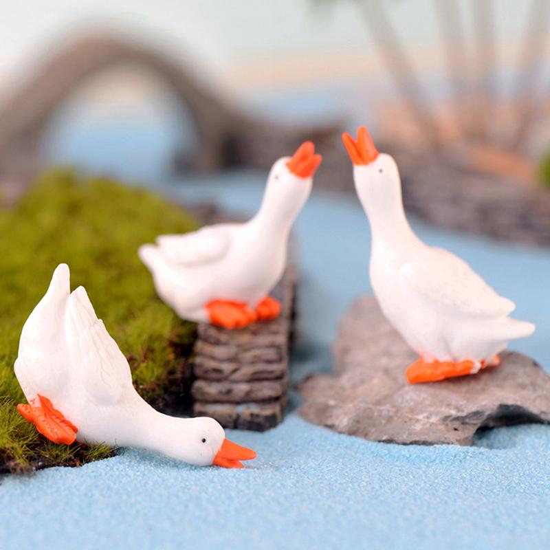 Goose Mini Miniature Fairy Garden Ornament Decor Pot Craft Accessories