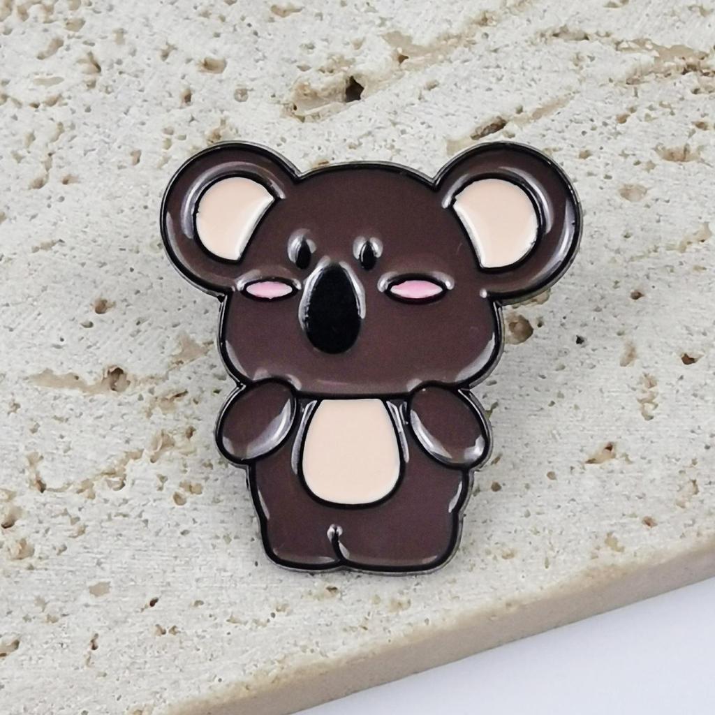 Cute Koala Cartoon Brooch Pin for Bags, Clothing, and Lapels - Student Accessory 