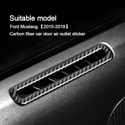 Carbon Fiber Air Conditioner Outlet Panel Cover Trim For Ford Mustang 2014-2018