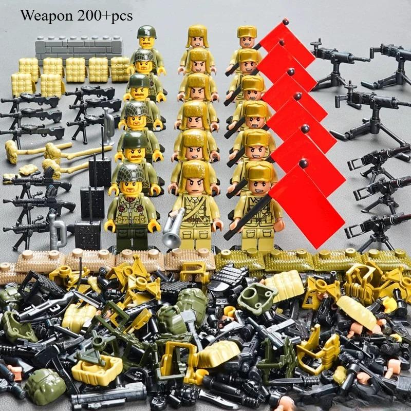 Mini Plastic Toy Assembled Building Blocks Military Base Toy Soldier Weapon Military