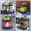 Under Sink Organizers, Metal Sliding Cabinet Basket and Storage Organizer 2 Tier Pull Out Cabinet Organizer for Kitchen Bathroom