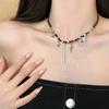 Süßes cooles Fransen-Stern-Lederseil-Halskette weiblich yk Millennial-Stil Hottie Schlüsselbein-Kette leichter Luxus Hip-Hop-Accessoires