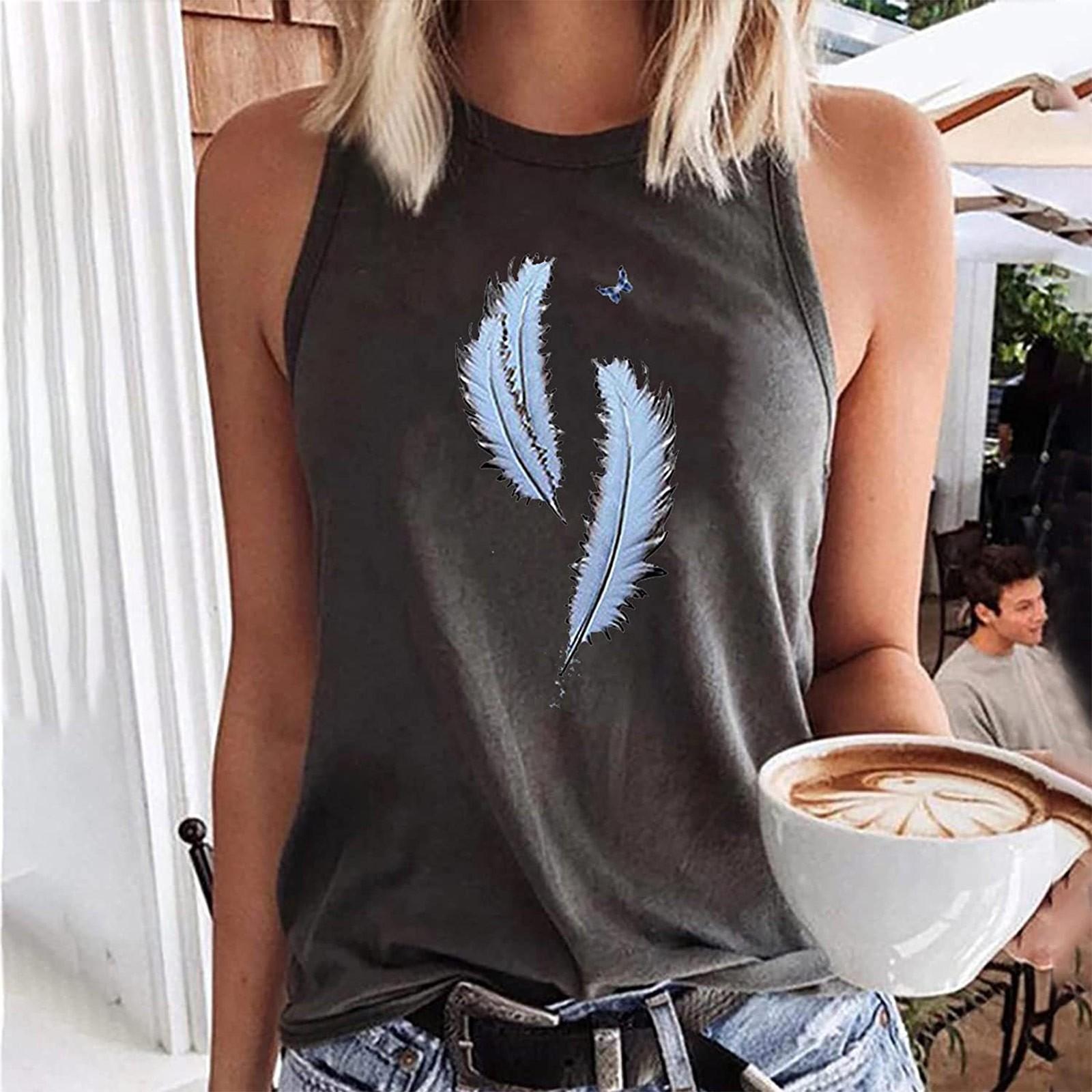 

Женский однотонный пуловер, повседневный жилет без рукавов с круглым вырезом и принтом M серый