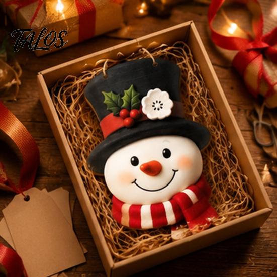 Xmas Tree Hanging Embellishment Christmas Snowman Wooden Sign, Farmhouse Rustic Winter Door Decor, Indoor Home Decorations Welcome Plaque for