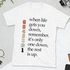 When Life Gets You Down Remember It's Only One Down The Rest Is Up Men Motivational T-shirt Motorcycle Fashion Casual Streetwear