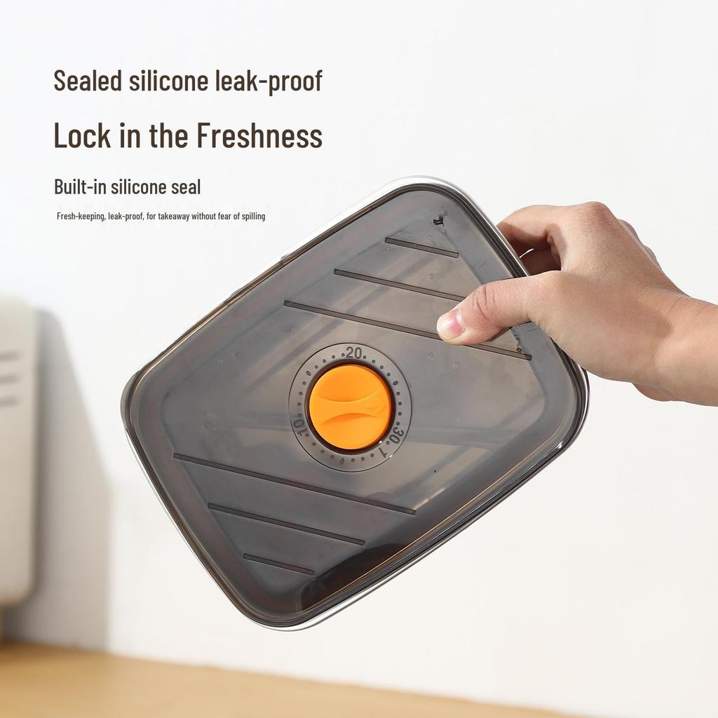 304 Stainless Steel Fresh-Keeping Bento Box with Plastic Lid – Portable, Food-Grade Storage for Fruit and More