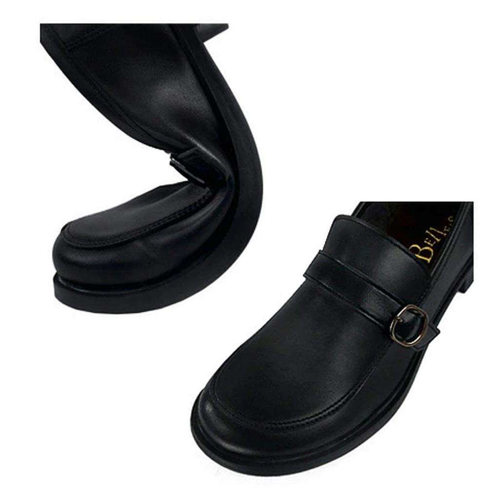 [Belle & Sofa - Sanfte Schuhwerkstatt] Loafer mit Riemen - Damen-Loafer, Bequem zum Gehen, Riemendesign, Geeignet für Studenten und Erwachsene, Entspannt