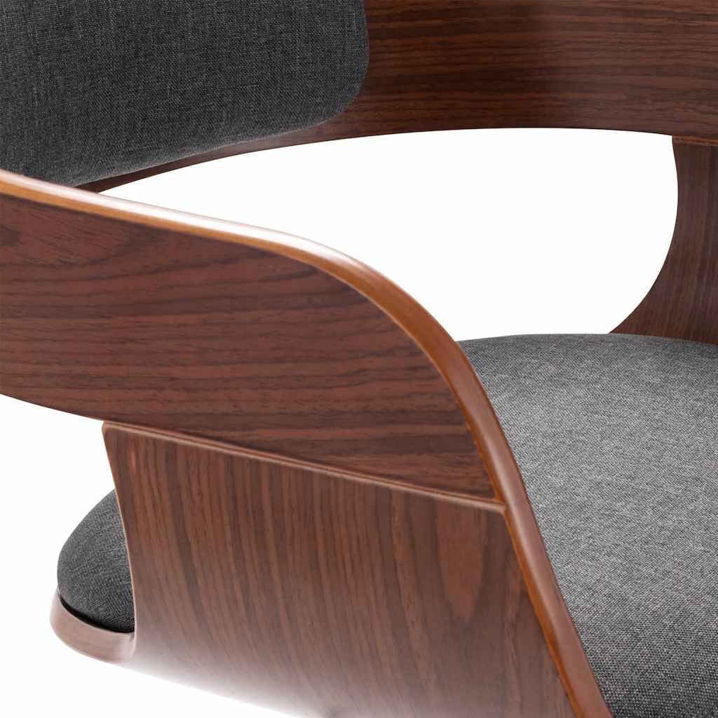Dining Chair Dark Grey Bentwood Frame and Fabric