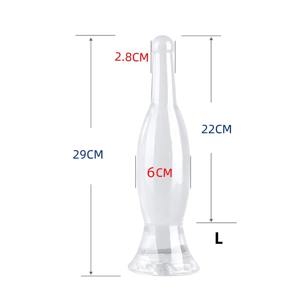 20-29cm Crystal Blue Vase Anal Plug Butt Plug Health Soft TPE Material Beer Bottle Shape Anal Dildo Adult Anal Sex Toy For Women