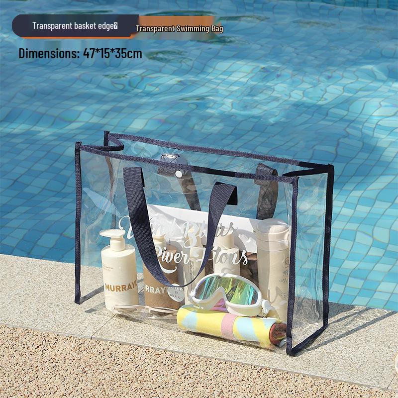 Waterproof Travel Beach Bag: Single Shoulder, Handheld, Transparent, Large Capacity, Portable Storage