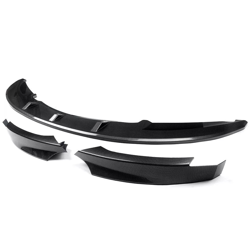For BMW 1 Series E82 M Sport 2007-2013 Car Front Bumper Lip Splitter Diffuser Spoiler Protector Glossy Black Carbon Fiber Look
