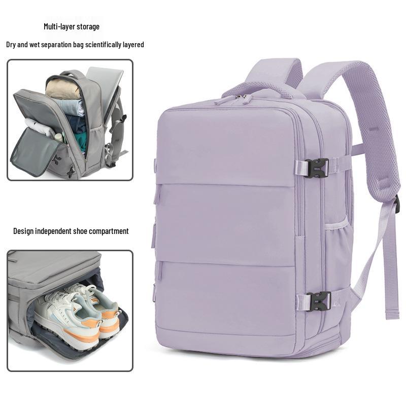 Unisex Travel Backpack: Large Capacity, Wet/Dry Separation, Laptop Compartment