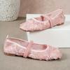 Breathable Mesh Women's Plus Size Flats 2025 Summer New Arrival Korean Style Casual Flat Shoes Soft Sole Sweet Style