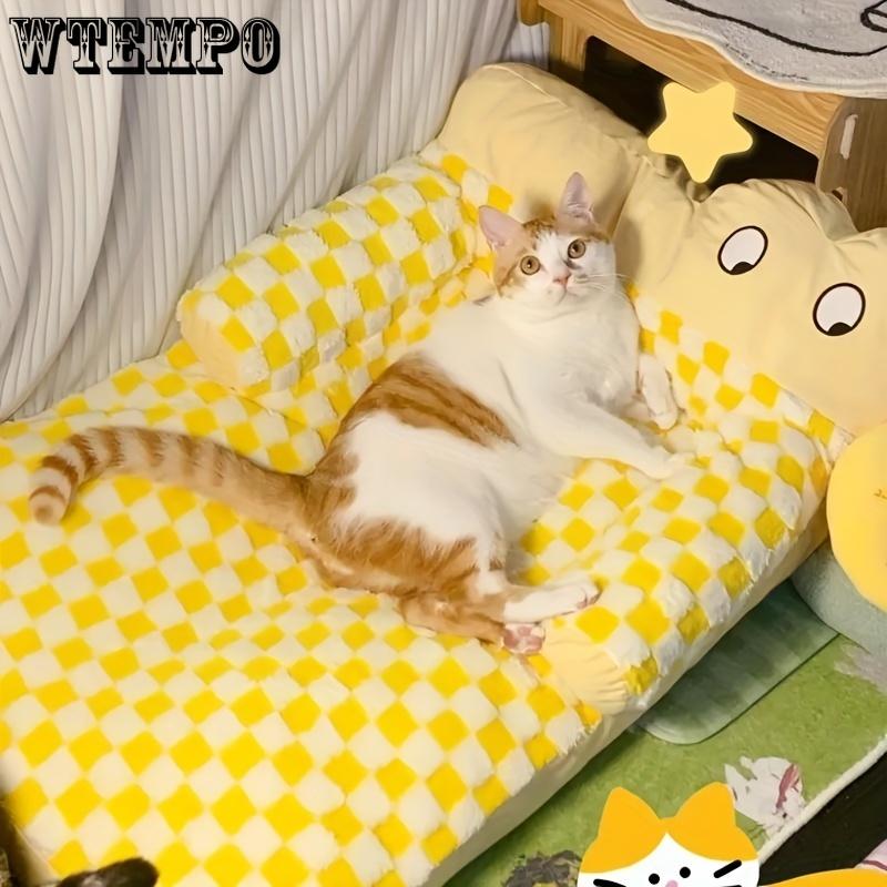 Una cama para perros acogedora y lavable para mascotas, adecuada para otoño e invierno, que proporciona calidez y comodidad, y que también sirve como nido para gatos para todas las estaciones.