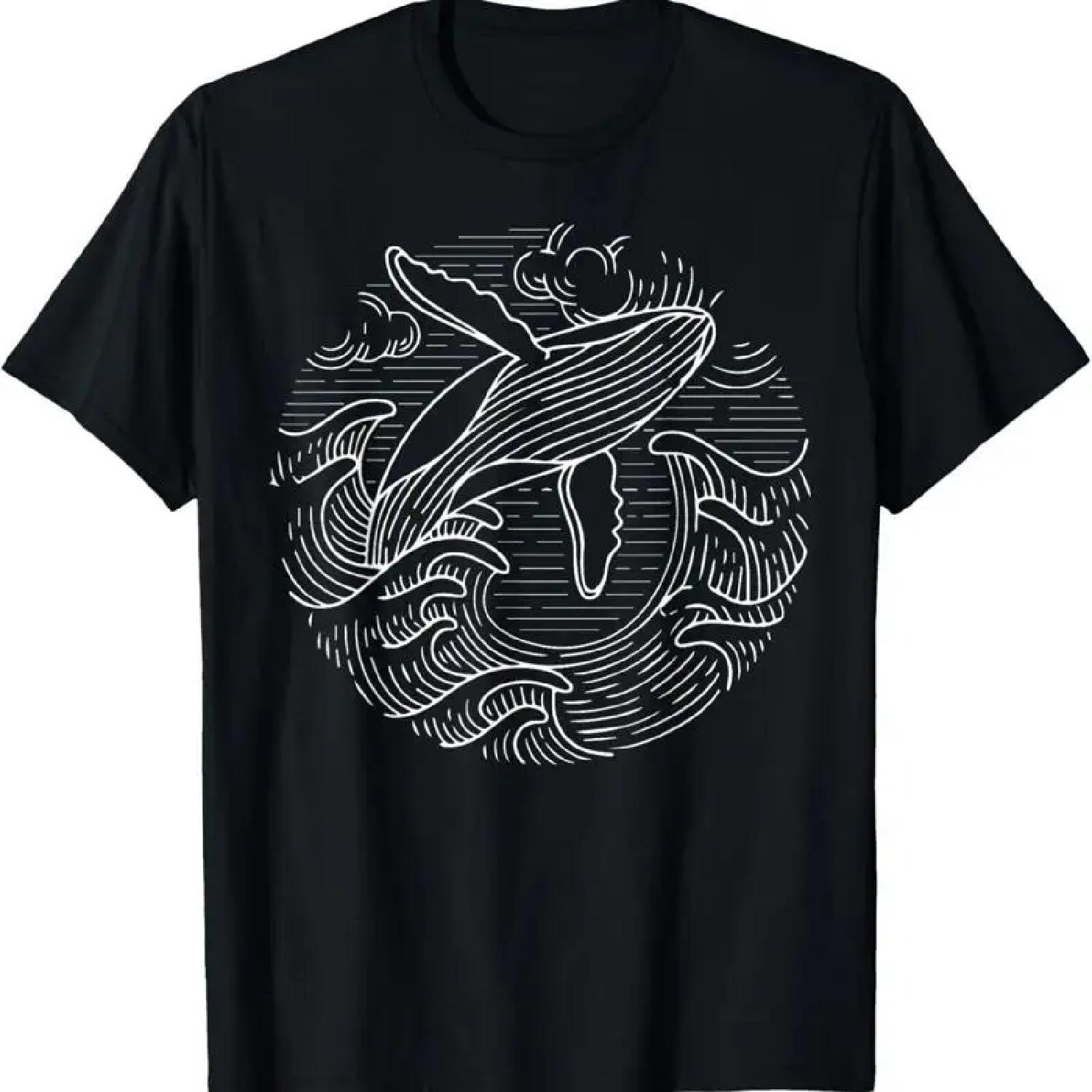 Whale T Shirt Ocean Waves Humpback XXXXXL разноцветный