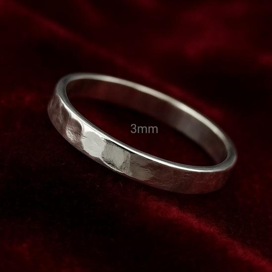 

Hammered 3mm Band Ring, 925 Sterling Silver, Textured Silver Ring, Stackable Jewelry 11 серебряный