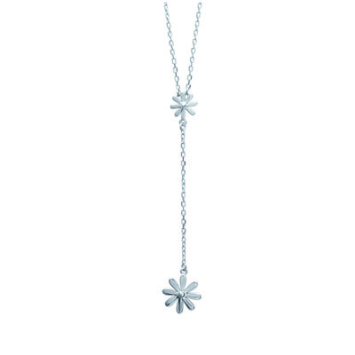 [N3039] - Silver 'Vahiné' Silver Necklace (rhodium-plated) - 60x11 Mm