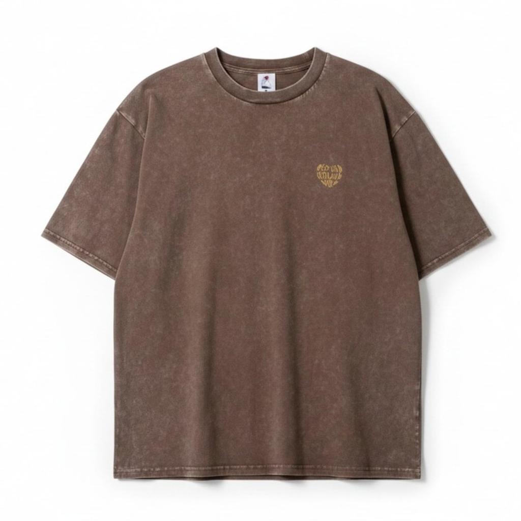Cap Printed Wash Unisex RE26SU04 BROWN XL [Red Girl] Short-Sleeve T-Shirt (Snow Finish) / /