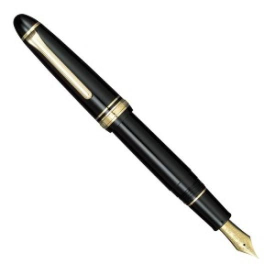 Sailor 1911 Gold Profit Large 21K LEFTY Fountain Pen Black MF Nib 11-2023-320 with Converter with