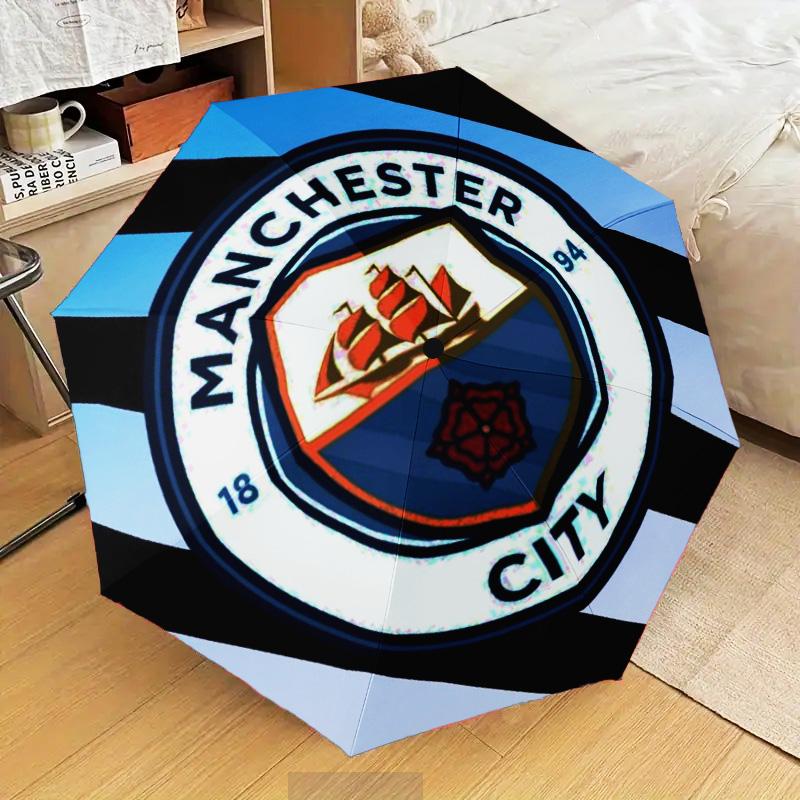 1PC City Football Club Printed Umbrella Folding umbrella, automatic umbrella 8-Frame for Travel, camping Fan gifts Christmas Gifts