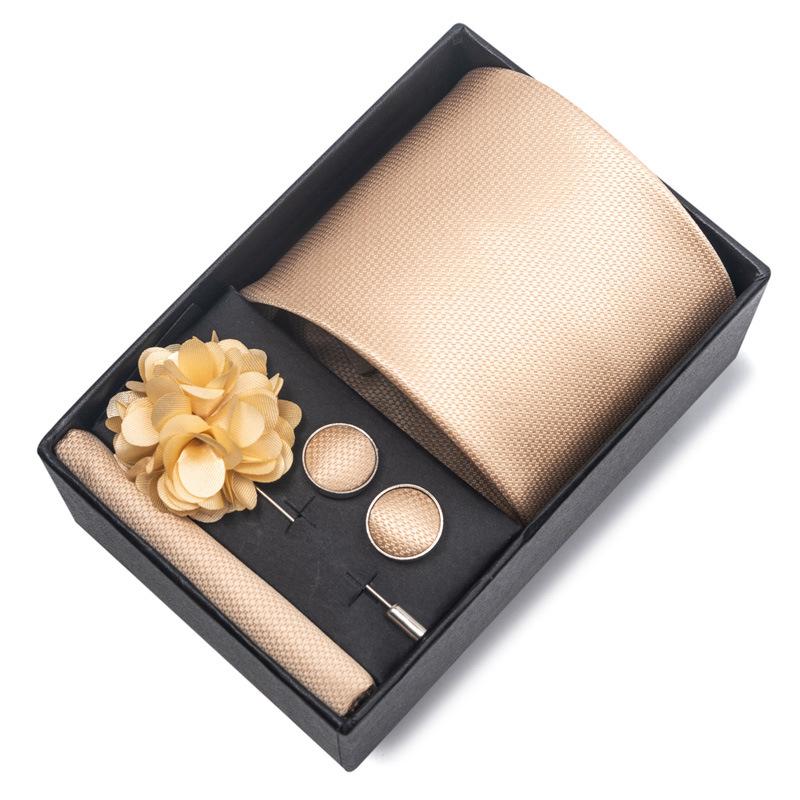 Boda Boda Corbata Novio Festiva Borgoña Corbata Traje de Hombre Gemelos Ramillete Kit de Accesorios