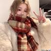 Korean Scarf Women's Winter New New Year's Atmosphere Red Warm Versatile High-end Plaid Scarf Tide