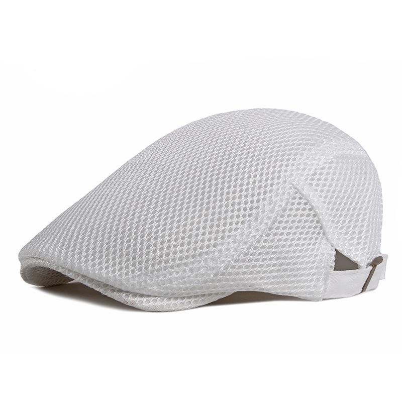 Summer thin hollow mesh breathable duckbill cap men's light plate retro sun protection forward hat